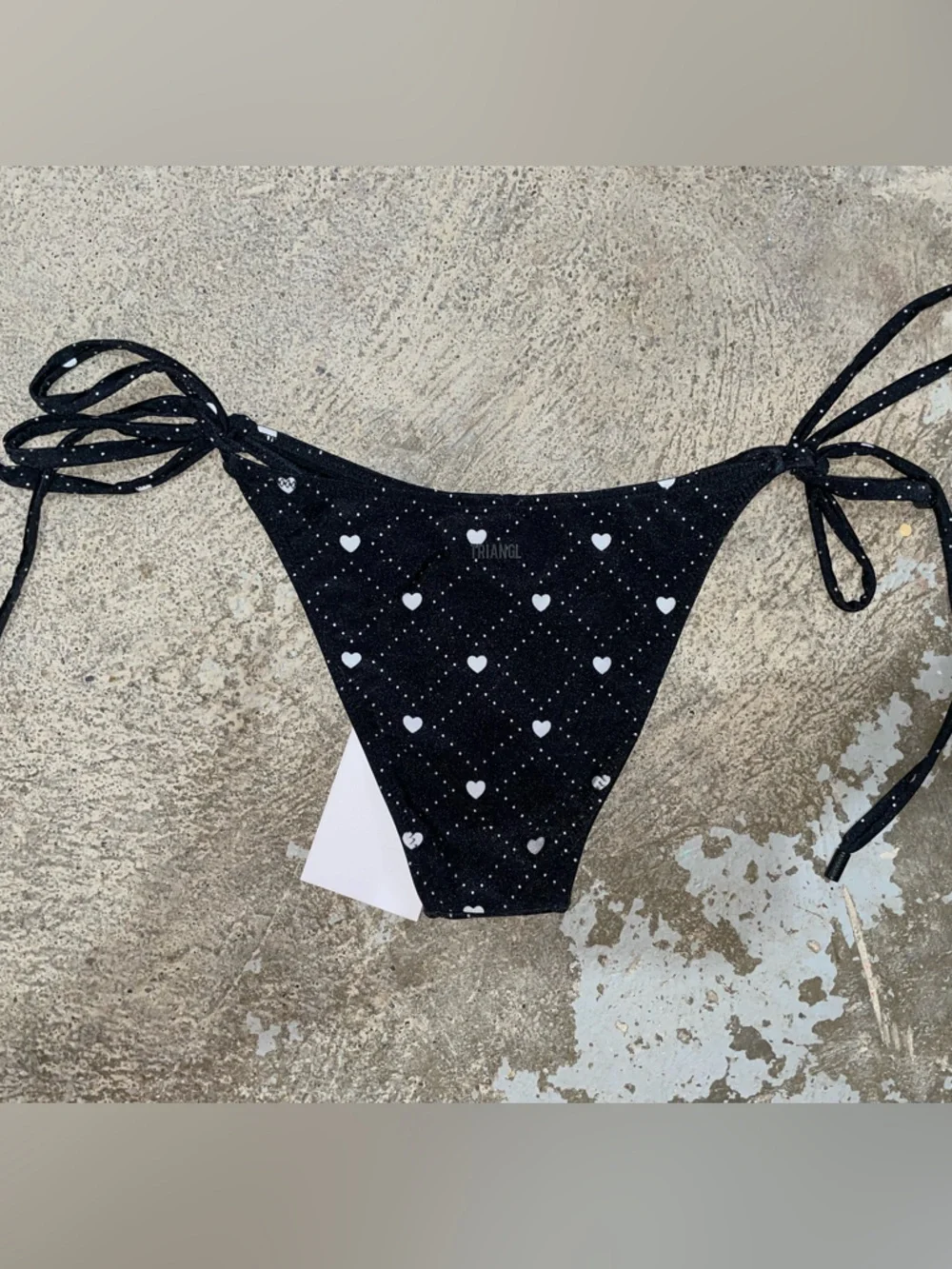 triangl swimwear Black Heart Print Triangle Bikini top and bottoms - Picture 8 of 12
